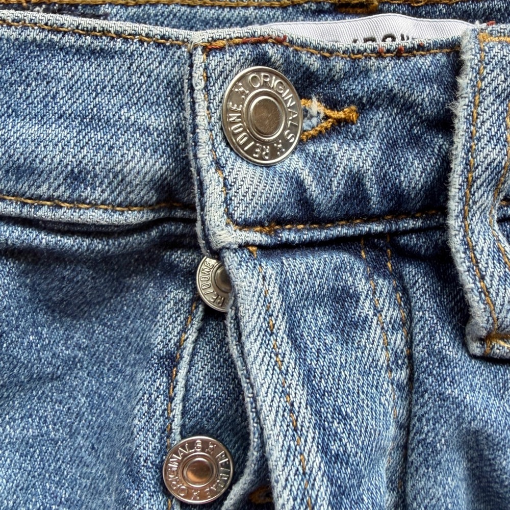 RE/DONE 70s Stove Pipe High Rise Straight Leg Jeans Mid 70s Wash Size 27 - Picture 4 of 16